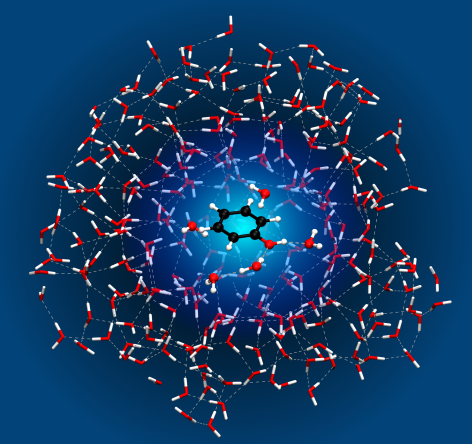 phenol in water simulation snapshot